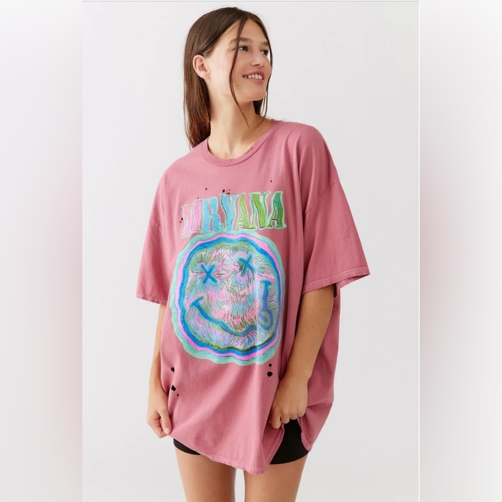 Nirvana Distressed Oversized Tee